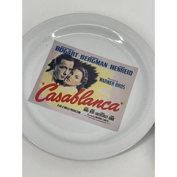 Casablanca 8" Ceramic Plate Pottery Barn TCM Archives 2002 Humphrey Bogart - Picture 2 of 5